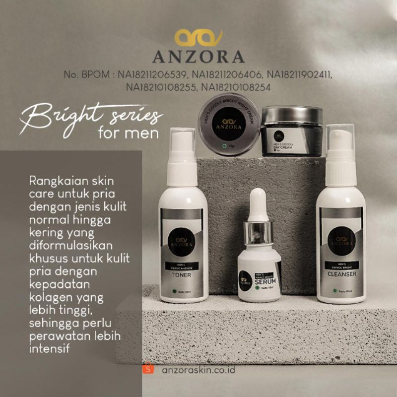 Anzora Product Series To Man ( Bright Series For Man) MencerahkanilangFREE GIFT BAKSO ACI &amp; MINYAK WANGI PILIH SALAH SATU TULIS DINOTE ORDERAN JIKA TDK DITULIS DINOTE PESANAN DIKIRIM RANDOM