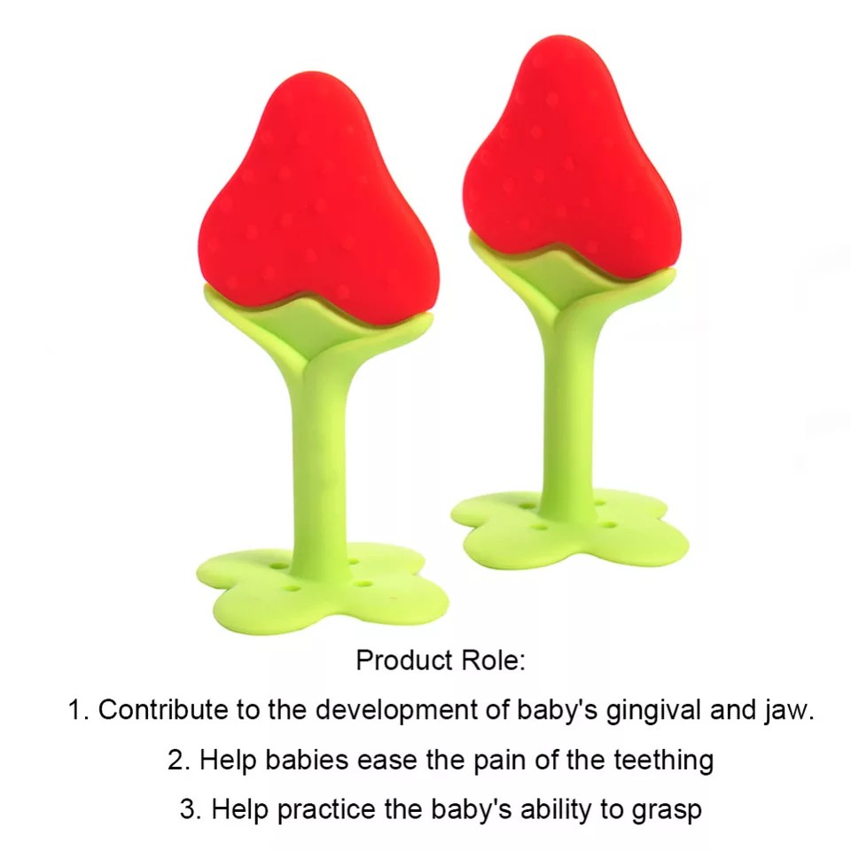 Teether Baby Fruit / Mainan Gigit Bayi Motif Buah Aman / Empeng Bayi Teeth Development Aman Foof Gra