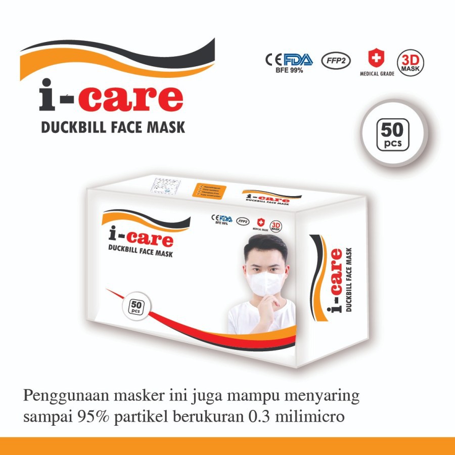 Masker 3ply Duckbill Dewasa Mask Duck Bill Surgical Mask 95% CE Bnpb Pelindung Anti Virus