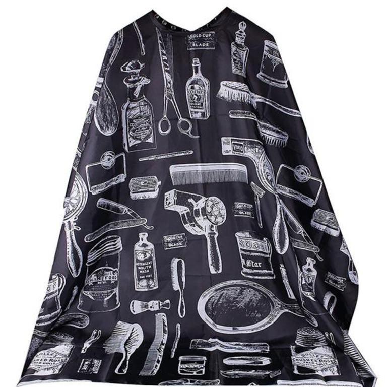 Courtier Jubah Apron Pangkas Rambut Salon Barbershop Cape - WB01 - Black