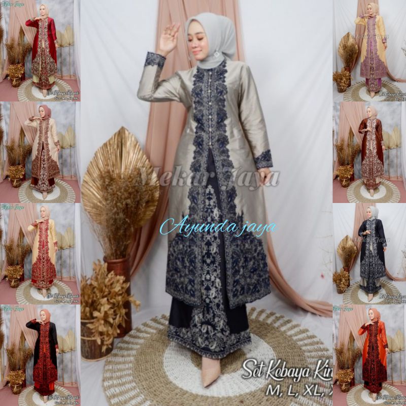 SET KEBAYA BORDIR KINANTI//KEBAYA ORIGINAL//GAMIS TAFFETA//PAKAIAN WANITA > Mekar Jaya
