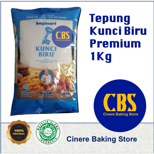 

Tepung Terigu Kunci Biru Premium 1Kg HALAL