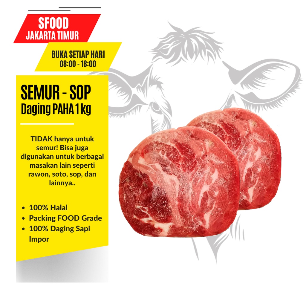

DAGING SOP \ SEMUR \ POTONGAN DAGING PAHA SAPI UNTUK SOP DAN SEMUR 500GR