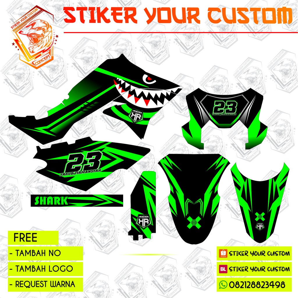 Decal KLX D-tracker- Shark Smile