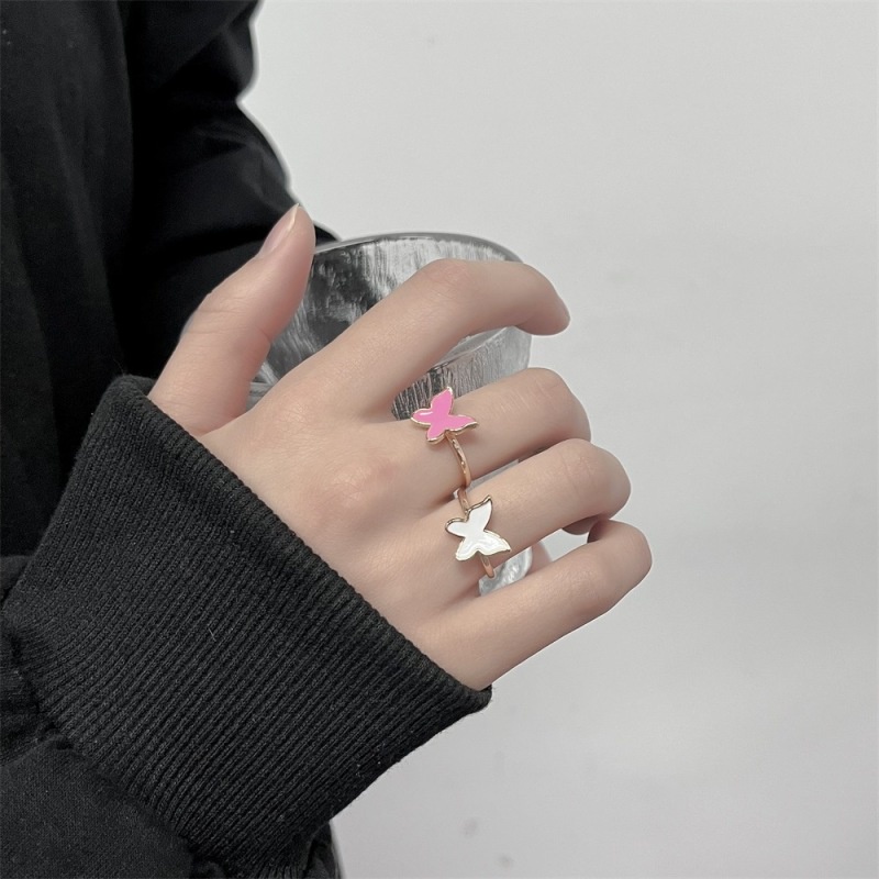 Cincin Wanita Bentuk Butterfly Tail Warna-Warni Gaya Korea Untuk Pernikahan