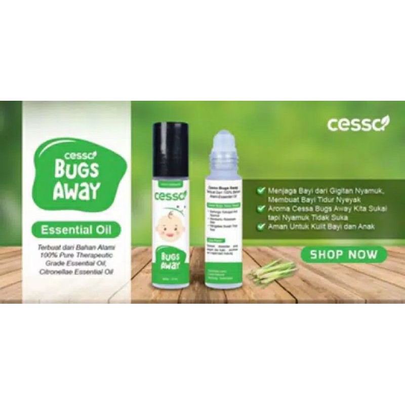 Cessa essential oil minyak aman bayi anak cough &amp; flu , fever drop , bugs away , lenire penurun panas anak balita herbal alami