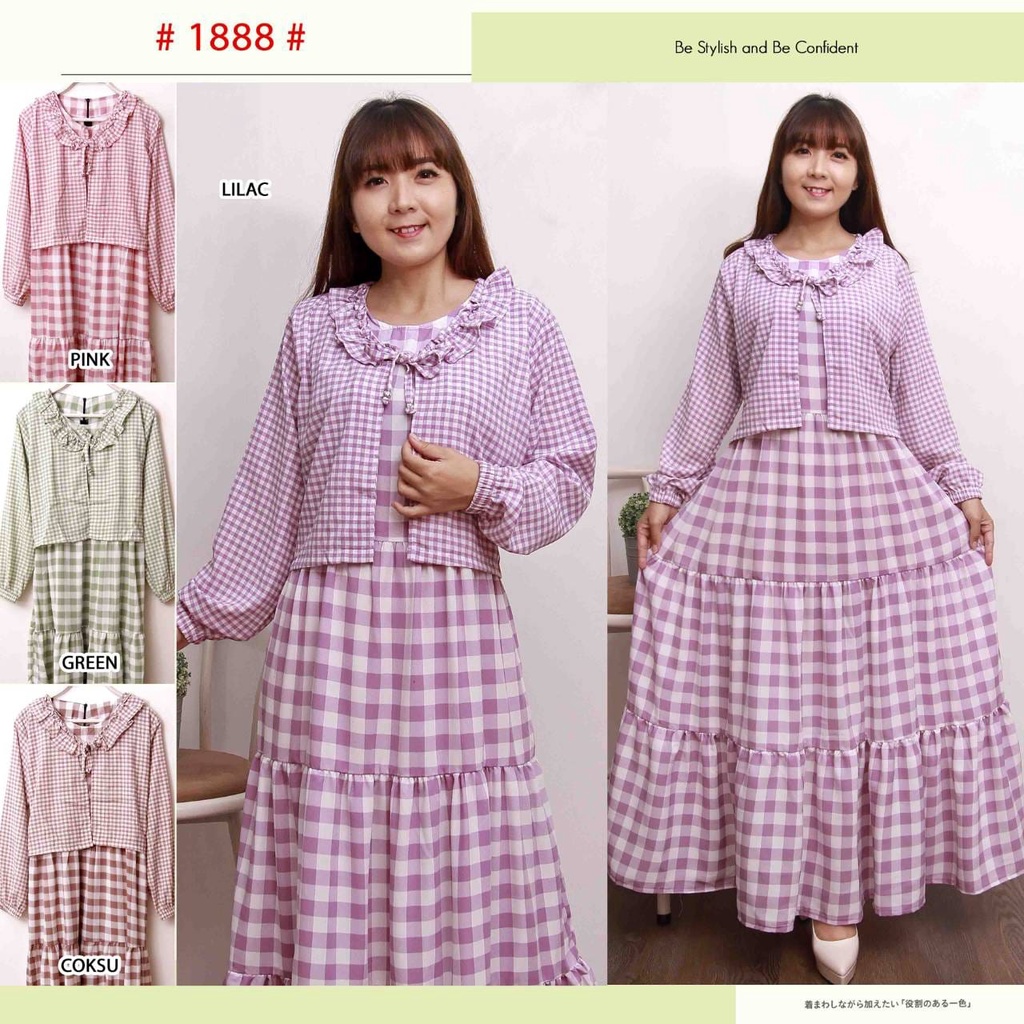 (6 Pcs) GAMIS ROMPI MOTIF KOTAK BAHAN  WOLFIS