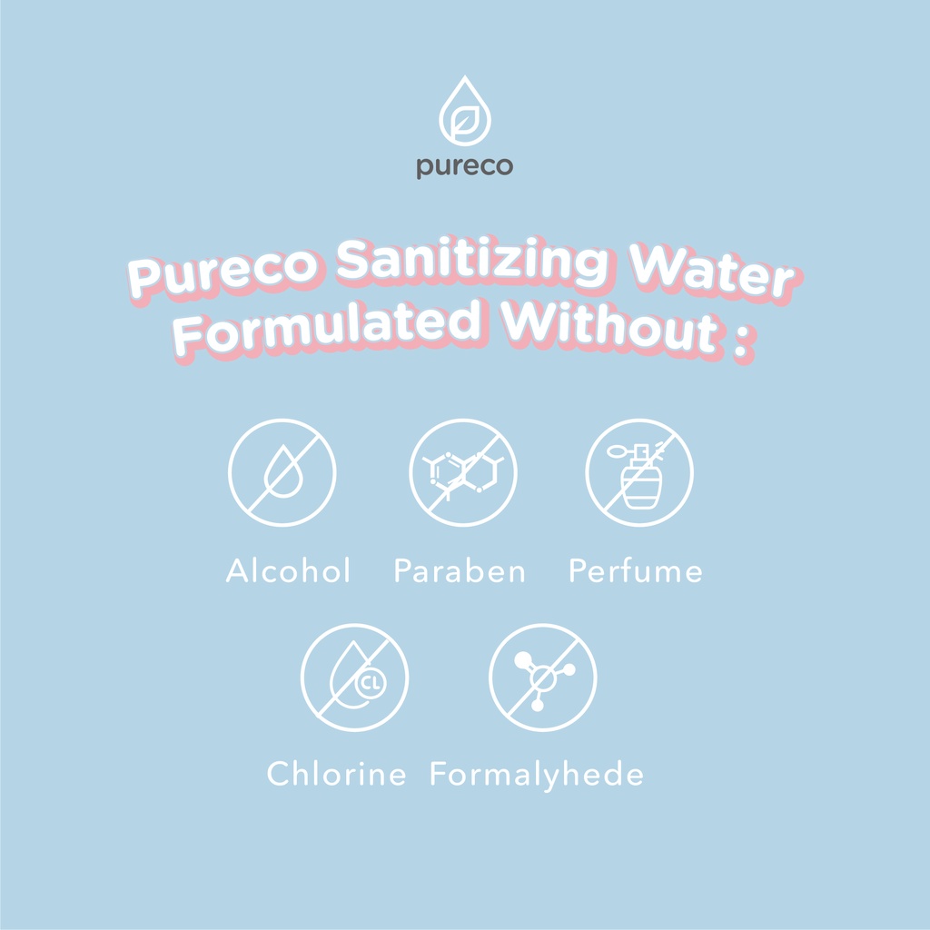 Pureco Sanitizing Water 60ml &amp; 250ml alat makan tangan bayi / pureco air sanitiser