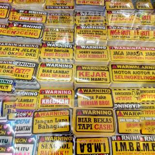 Stiker isi 100 pcs warning tulisan kata lucu unik sticker Stiker isi 100 pcs warning tulisan kata lucu unik sticker