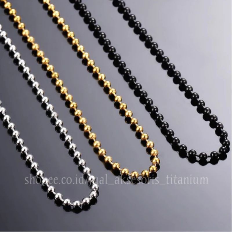 Kalung Rantai Mci Bola Merica Perak Silver Emas Gold Hitam Kalung LSW LSM MCI Monel Anti Karat Asli