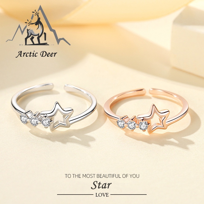 Cincin terbuka yang dapat disesuaikan Bowknot Original Arctic Deer