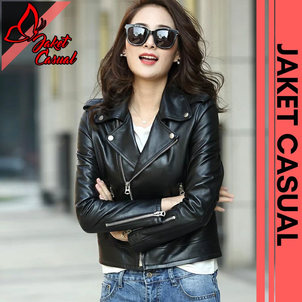 Termurah JAKET KULIT KOREAN STYLE TERBARU & JAKET SEMI KULIT WANITA KOREA Berkualitas
