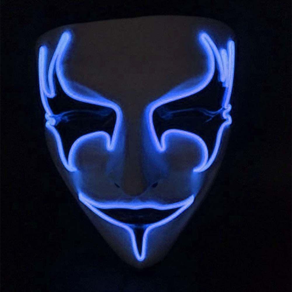 Lanfy V Untuk Topeng Vendetta Hand-Painted Bird's Eye Masquerade Party Dance Party Topeng Kedip Topeng Pesta Props Topeng Party Props Topeng Bercahaya Topeng LED Topeng Bersinar Wajah Penuh