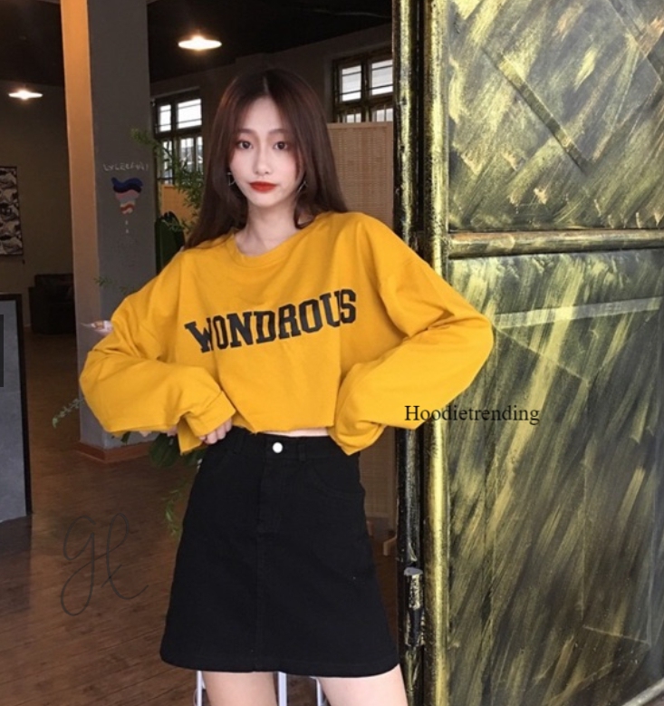 HODISO - Sweater Crop Wondrous Tumblr Allsize &amp; Oversized Korean Style Terlaris