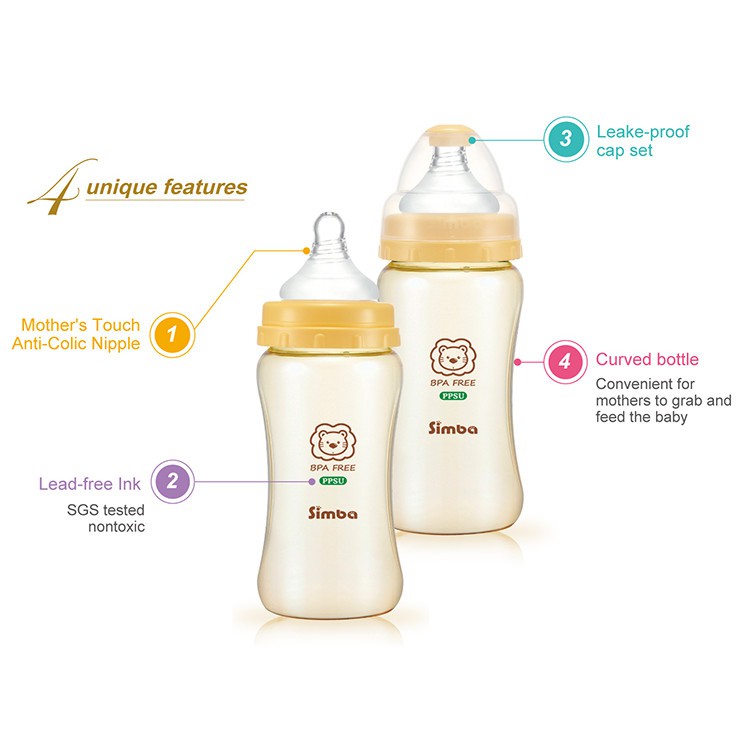 Simba PPSU Wide Neck Feeding Bottle 2x200ml