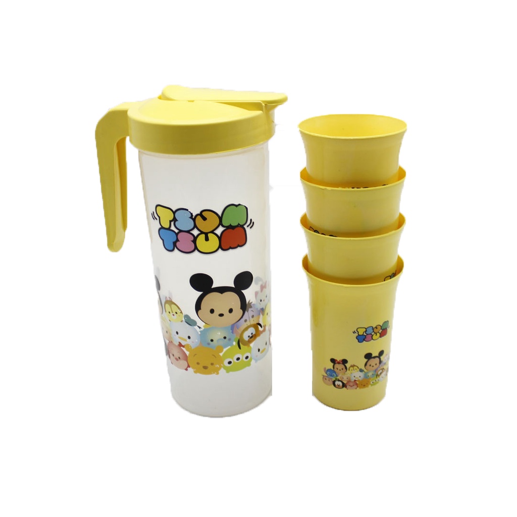 [DGB] TEKO GELAS PLASTIK BERANAK SET KARAKTER 5IN1 5 IN 1 CANGKIR KETEL TEMPAT MINUM UNIK BPA FREE