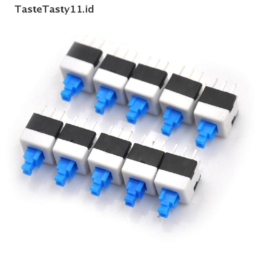 10 Pcs Tombol Saklar Kunci Otomatis Model Baris Ganda Ukuran 8x8mm 6 Pin
