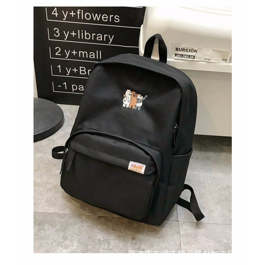 TAS RANSEL WE BARE BEAR TAS RANSEL BAHAN KANVAS TERMURAH IMPORT GROSIR TAS LUCU WANITA BAHAN PREMIUM