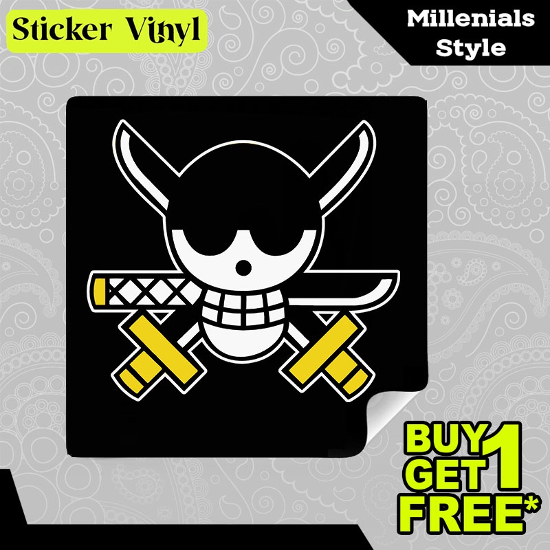 

Stiker Sticker One Piece Jolly Roger Zoro Serial Animasi Anime Jepang Populer Aesthetic Bahan Vinyl Satuan Anti Air