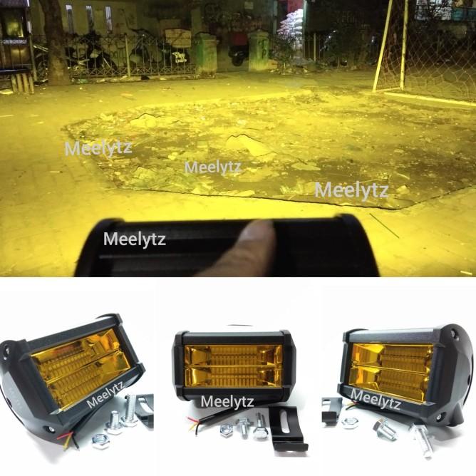 LAMPU TEMBAK SOROT LED KUNING BAR CREE CWL 24 MATA 2 SUSUN LED MOTOR
