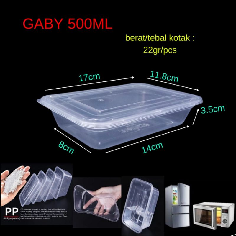 ENVI Thinwall Persegi Panjang 500ml Bening