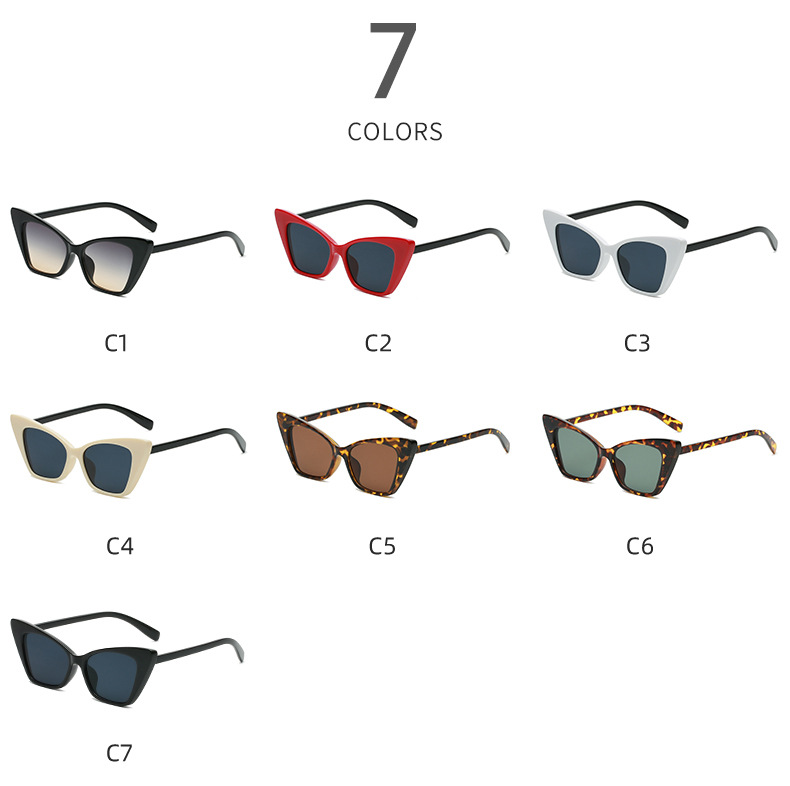 CATEYE 2022 Kacamata Hitam Cat Eye Vintage Retro Lensa Cermin UV400 Frame Metal Untuk Wanita