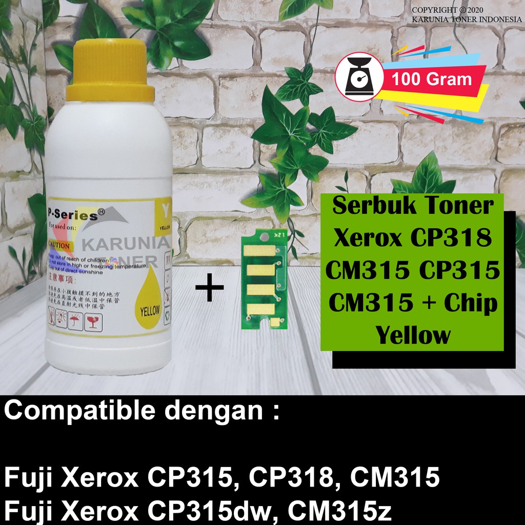 TONER + CHIP PRINTER LASER FUJI XEROX CP315 / Cp 315 YELLOW BERKUALITAS