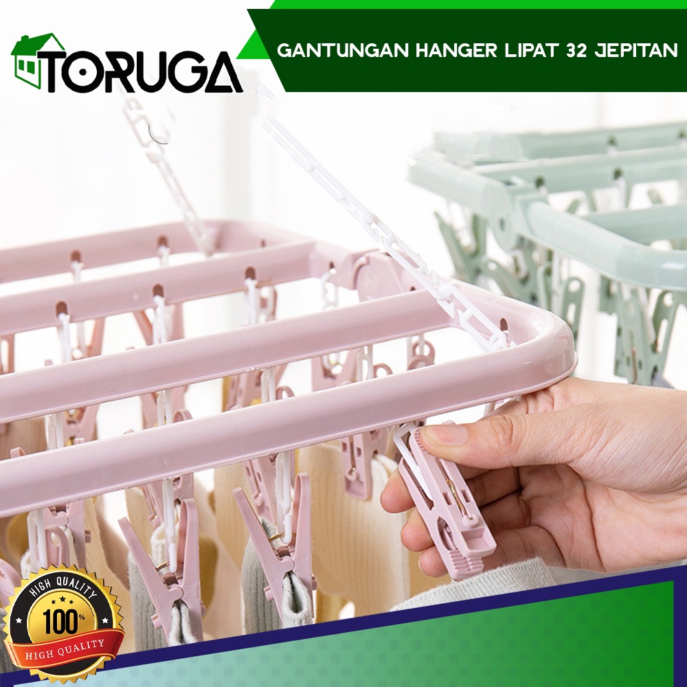 Gantungan Jemuran Baju Bayi Kaos Kaki Hanger Underware 32 Jepitan Kaitan Lock Anti Angin