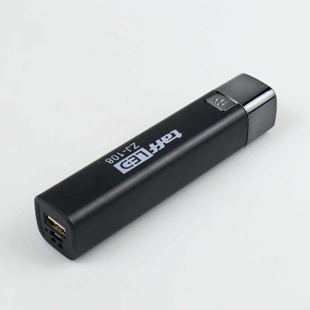 POWERBANK + TaffLED Senter BUILT-IN 18650 BATTERY LED Mini Flashlight USB RECHARGEABLE 5W - ZJ-108