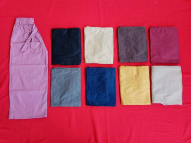 Kulot polos anak tanggung 7-12th bahan katun sreetch