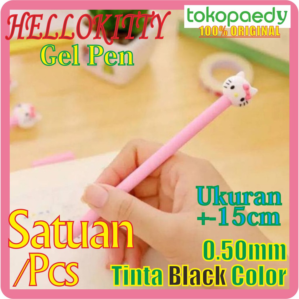 

Pulpen Gel Karakter HELLO KITTY /Cute Unik Lucu /Souvenir /Tinta Gel BLACK 0.5mm ORIGINAL Gel Pen