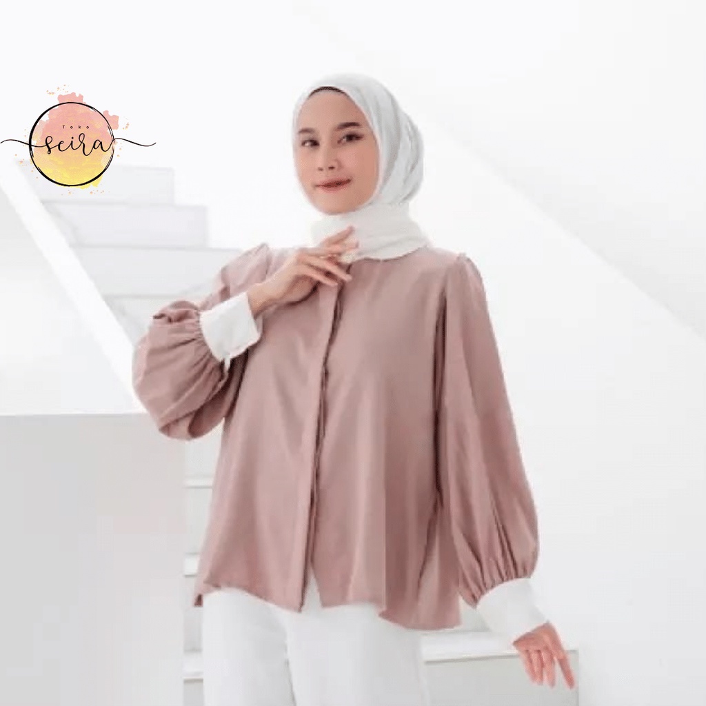 [BISA COD] Vashi Blouse / Atasan Wanita Top Moscrepe