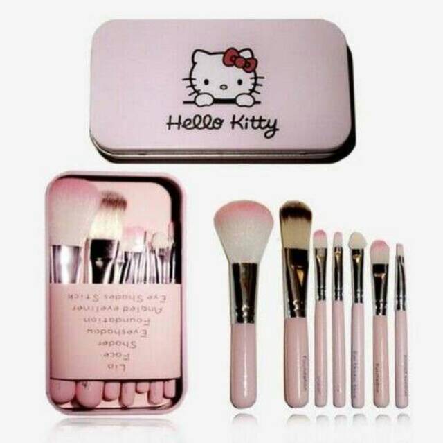 HELLO KITTY MAKE UP BRUSH SET 7 IN 1 - GOOD QUALITY