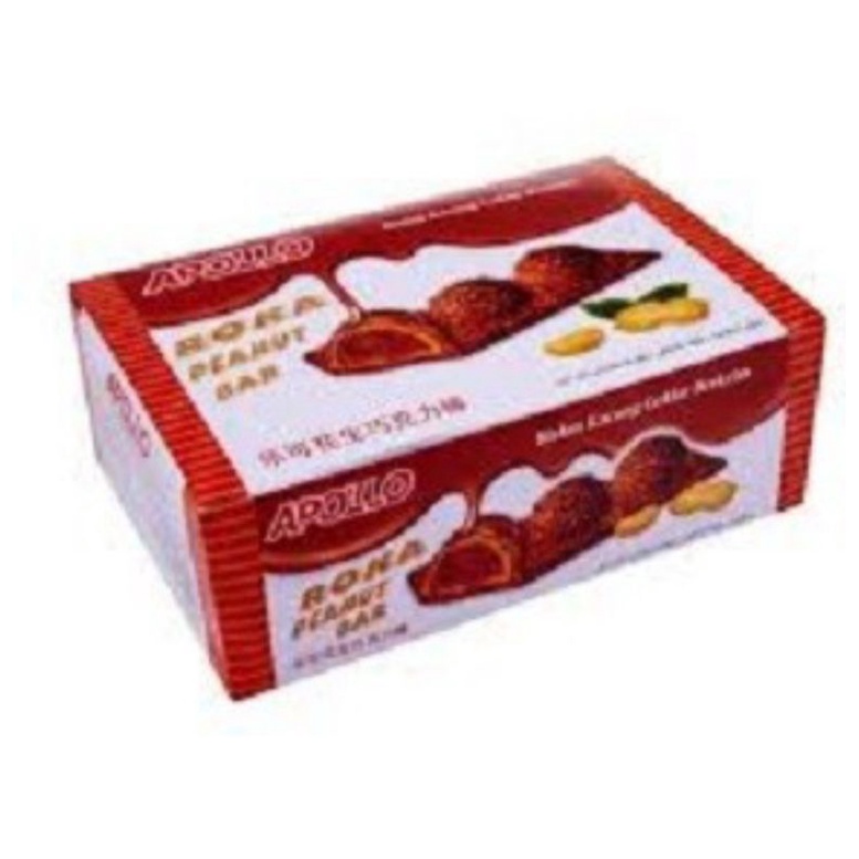 

APOLLO ROKA PEANUT BAR | WAFER KACANG LAPIS KRIM COKELAT 24x180 gram | Exp.06/2023