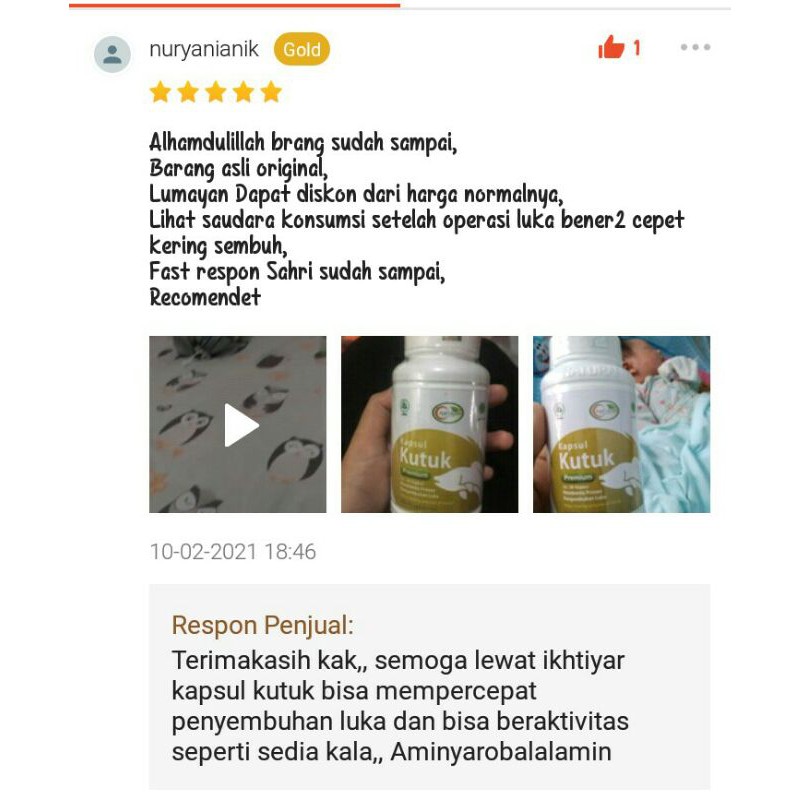 ORIGINAL KAPSUL KUTUK PREMIUM ASLI ALBUMIN EKSTRAK IKAN GABUS KUTUK OBAT LUKA OPERASI CAESAR SESAR GROSIR TERMURAH