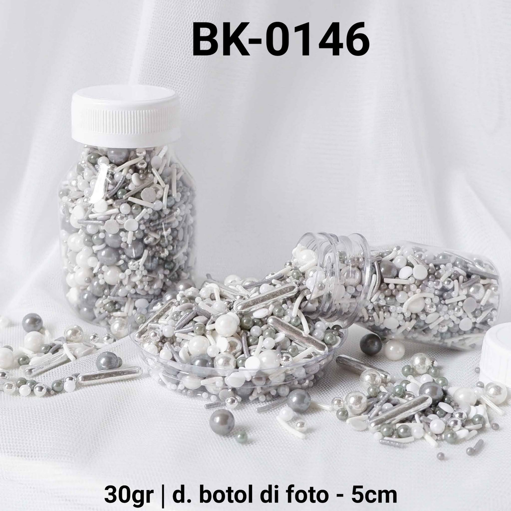 

BK-0146 Sprinkles sprinkle springkel 30 gram mutiara silver perak mix yamama baking grosir murah sprinkles cake dekorasi mutiara trimit decoration story sprinklestory sprinklesstory sprinkle story yamama baking