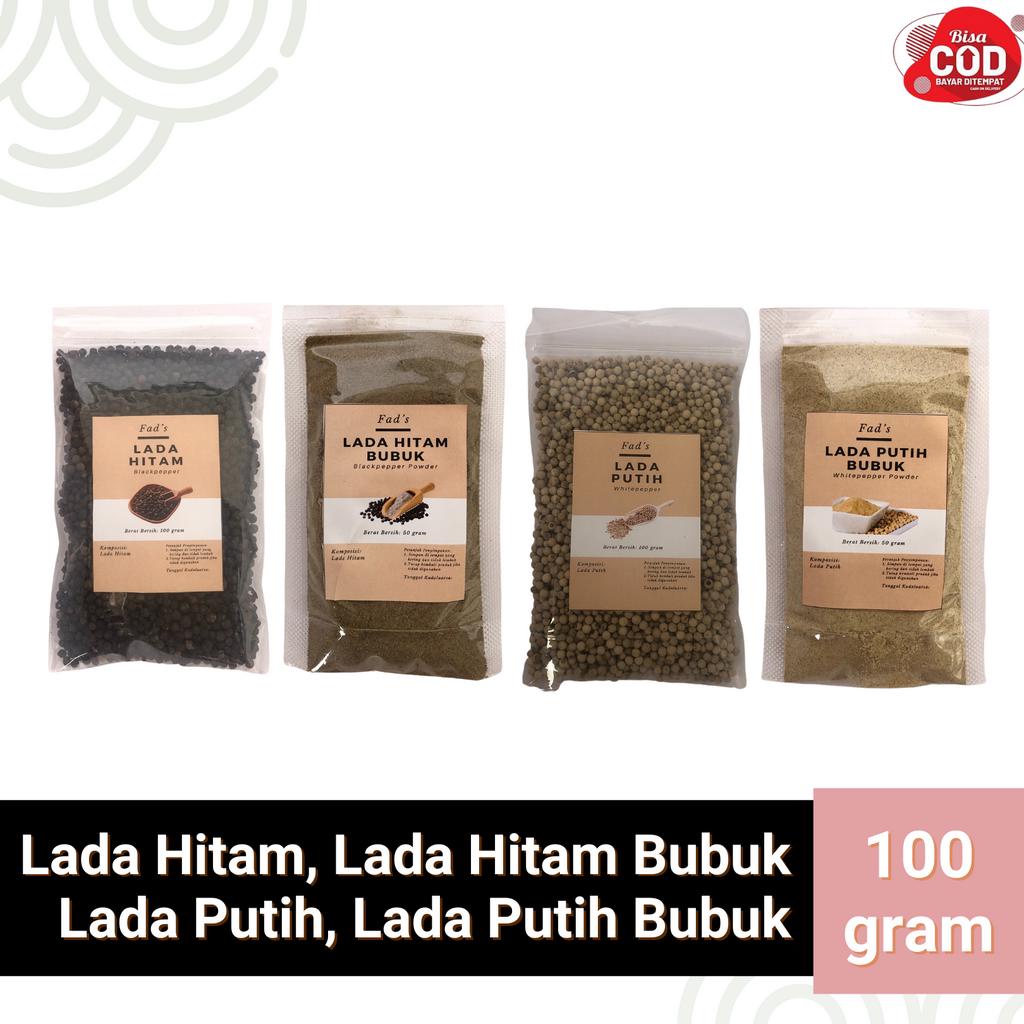 Fad's Bumbu Dapur Bubuk Lada Hitam Bubuk 50gr - Lada Putih Bubuk 50gr - Lada Hitam Biji 100gr - Lada Putih Biji 100gr