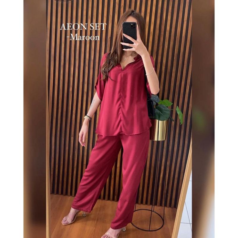 AEON ONE SET POLOS RAYON LENGAN PENDEK BUSUI ALL SIZE-3
