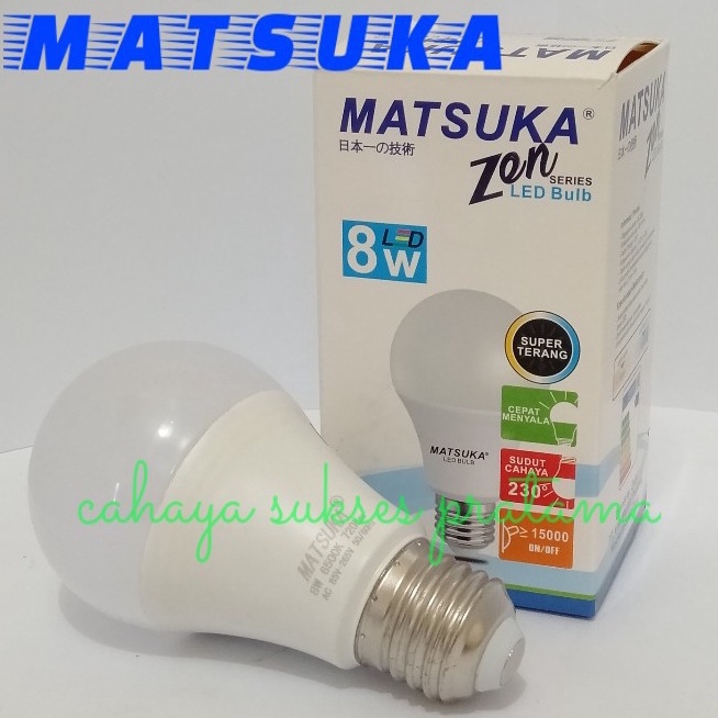 Lampu Led Bulb Matsuka Zen Series Super Terang 3/5/8/9/10/12/15/18/25W Cahaya Putih dan Kuning