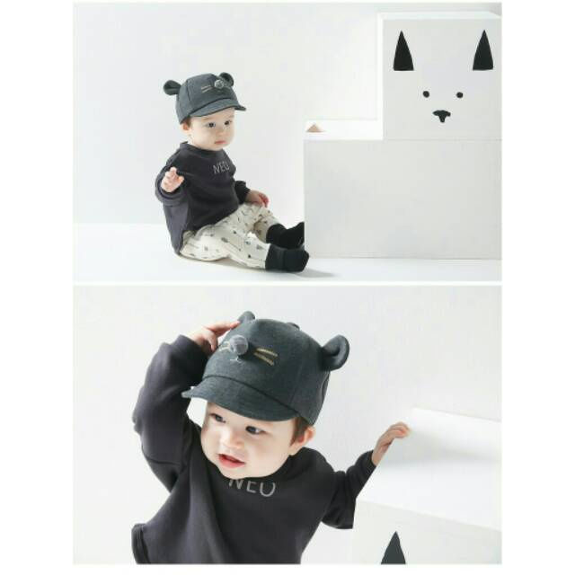 Topi anak lucu motif kucing 3D