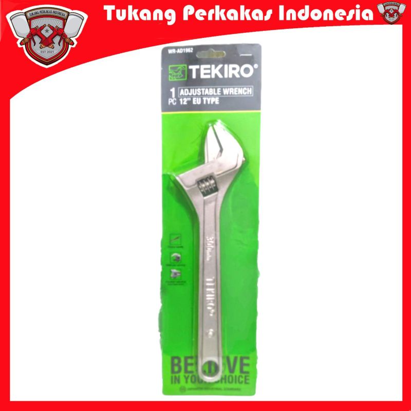 TEKIRO KUNCI INGGRIS 12 INCH/ KUNCI BAGO/ ADJUSTABLE WRENCH TEKIRO