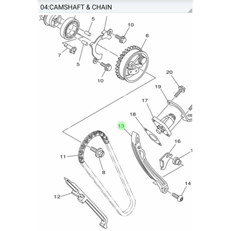 LIDAH KARET TENSIONER ATAS VIXION NVL R15 R 15 ASLI ORI YAMAHA 1PA E2241 00