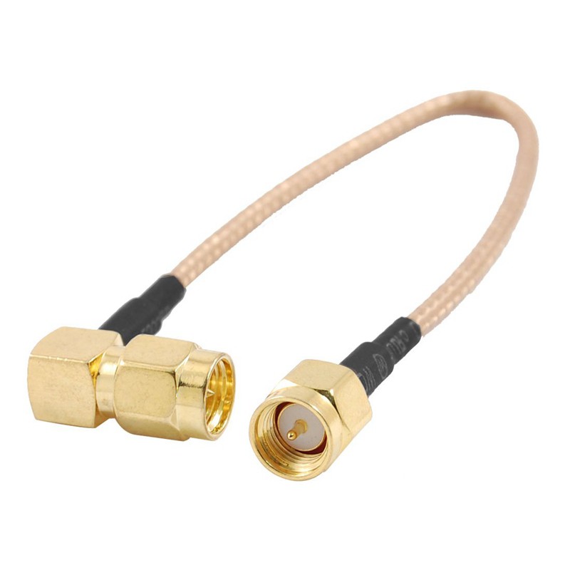 RG316 SMA MALE to SMA MALE ANGLE Coaxial RF Pigtail Cable from 2" up to 20'
