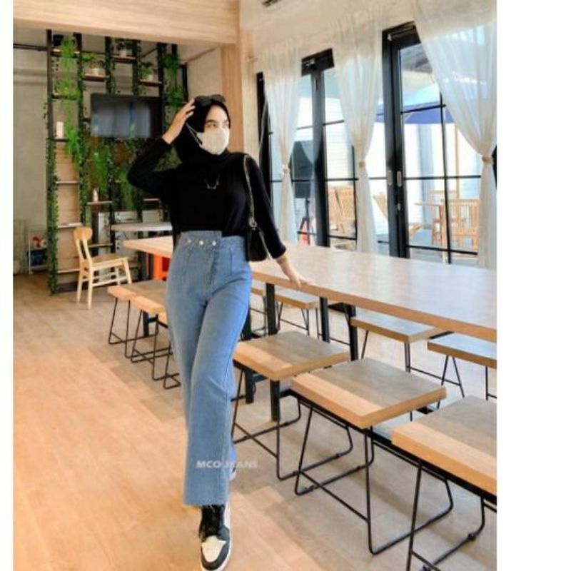 JEANS HIGHWAIST HITS OOTD KEKINIAN