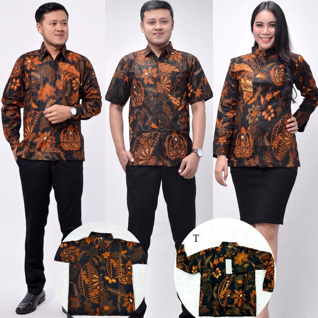 baju couple batik keluarga terbaru BSG590 hitam