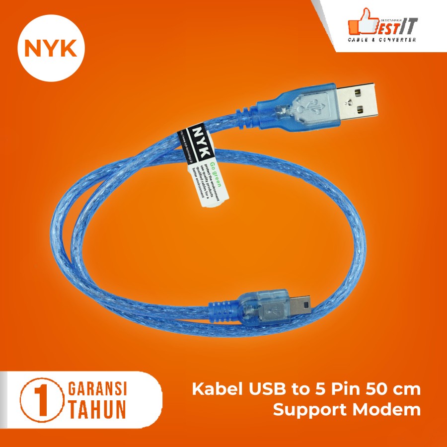 NYK Kabel USB to 5 Pin Support Modem/ Kabel USB to 5 Pin colokan esia