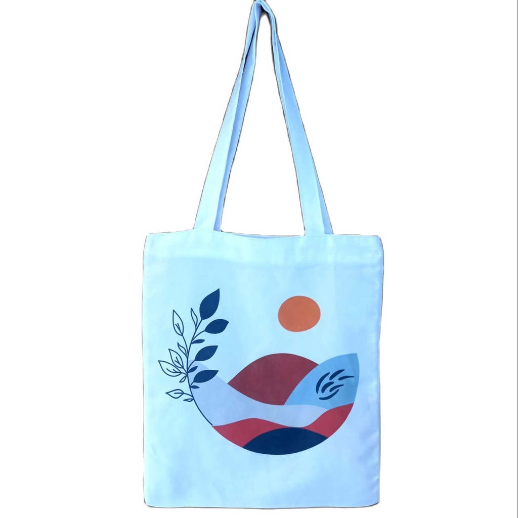 SANSURBAGS Tote Bag Resleting Tas Wanita Fashion Totebag Laptop Custom Tropical Nordic Series -