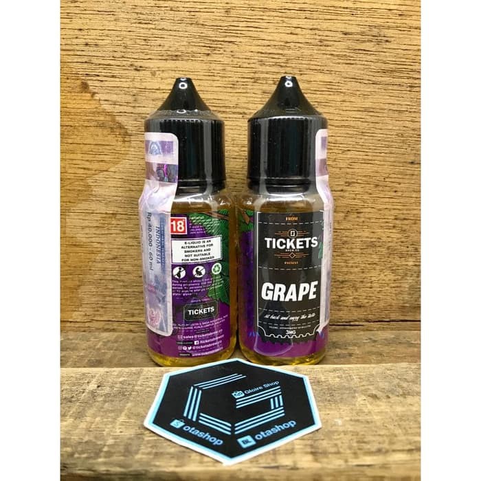 EJM Tickets Grape 60ml 3mg liquid vape pita cukai ticket vapor anggur ejuice murah