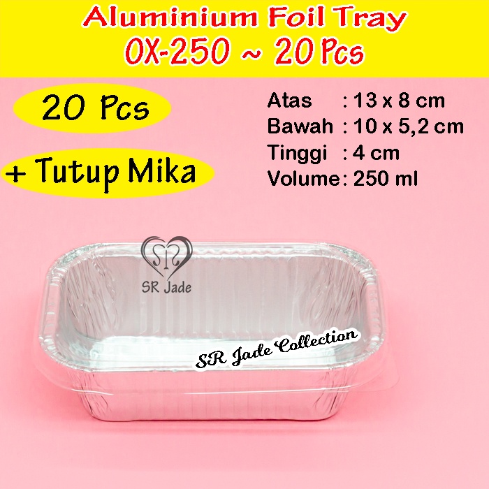 tyu Aluminium Foil Tray OX250 Alumunium Foil Cup OX 250 OX-250 Tutup Mika Macaroni, Schotel,