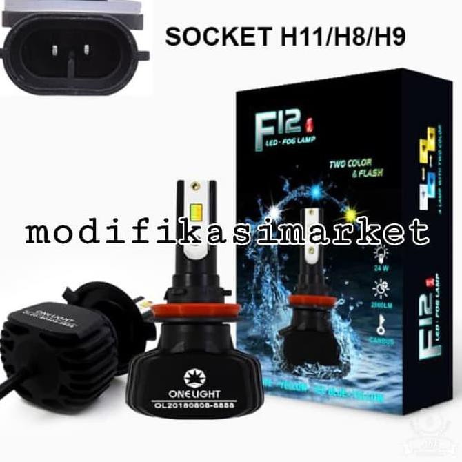 DIJUAL LAMPU LED MOBIL FOGLAMP 3 WARNA BISA STROBO F12 HIGH QUALITY H11 H8 H9 #8